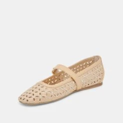 RODNI EYELET PERF BALLET FLATS LT NATURAL WOVEN RAFFIA(Rodni Eyelet Perf Ballet Flats Lt Natural Woven Raffia) -Dolce Vita Shop DOLCEVITA FLATS RODNIEYELETPERF LTNATURALWOVENRAFFIA 08