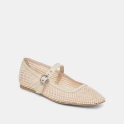 RODNI MESH BALLET FLATS CREME WOVEN MESH(Rodni Mesh Ballet Flats Creme Woven Mesh) -Dolce Vita Shop DOLCEVITA FLATS RODNIMESH CREMEWOVENMESH 01