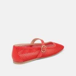 RODNI MESH BALLET FLATS CHILI WOVEN MESH(Rodni Mesh Ballet Flats Chili Woven Mesh) -Dolce Vita Shop DOLCEVITA FLATS RODNIMESH REDWOVENMESH 03