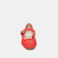 RODNI MESH BALLET FLATS CHILI WOVEN MESH(Rodni Mesh Ballet Flats Chili Woven Mesh) -Dolce Vita Shop DOLCEVITA FLATS RODNIMESH REDWOVENMESH 04