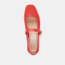 RODNI MESH BALLET FLATS CHILI WOVEN MESH(Rodni Mesh Ballet Flats Chili Woven Mesh) -Dolce Vita Shop DOLCEVITA FLATS RODNIMESH REDWOVENMESH 06