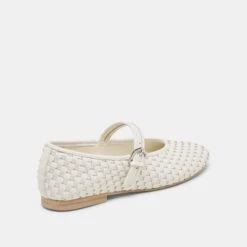 ROSLYN WOVEN BALLET FLATS TRUE WHITE WOVEN LEATHER(Roslyn Woven Ballet Flats True White Woven Leather) -Dolce Vita Shop DOLCEVITA FLATS ROSLYNWOVEN TRUEWHITEWOVENLEATHER 03