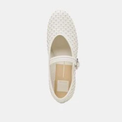 ROSLYN WOVEN BALLET FLATS TRUE WHITE WOVEN LEATHER(Roslyn Woven Ballet Flats True White Woven Leather) -Dolce Vita Shop DOLCEVITA FLATS ROSLYNWOVEN TRUEWHITEWOVENLEATHER 06