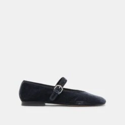 ROSLYN BALLET FLATS DUSTY BLUE VELVET(Roslyn Ballet Flats Dusty Blue Velvet)