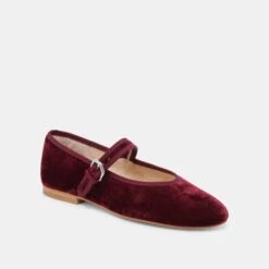 ROSLYN BALLET FLATS WINE VELVET(Roslyn Ballet Flats Wine Velvet) -Dolce Vita Shop DOLCEVITA FLATS ROSLYN WINE VELVET 01