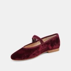 ROSLYN BALLET FLATS WINE VELVET(Roslyn Ballet Flats Wine Velvet) -Dolce Vita Shop DOLCEVITA FLATS ROSLYN WINE VELVET 08