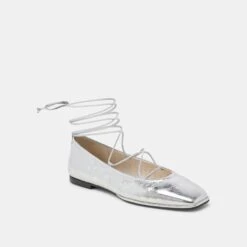 RYDER BALLET FLATS SILVER DISTRESSED LEATHER(Ryder Ballet Flats Silver Distressed Leather) -Dolce Vita Shop DOLCEVITA FLATS RYDER SILVER DISTRESSED LEATHER 01