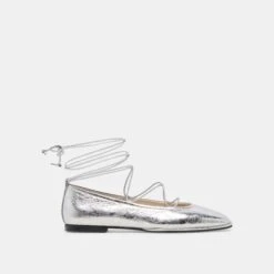 RYDER BALLET FLATS SILVER DISTRESSED LEATHER(Ryder Ballet Flats Silver Distressed Leather)