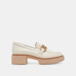 SHEENA LOAFERS IVORY CRINKLE PATENT - Re:vita(Sheena Loafers Ivory Crinkle Patent Resale)