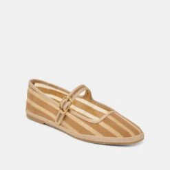 TAMEKA BALLET FLATS TAN STRIPE MESH(Tameka Ballet Flats Tan Stripe Mesh) -Dolce Vita Shop DOLCEVITA FLATS TAMEKA TANSTRIPEMESH 01
