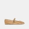 TAMEKA BALLET FLATS TAN STRIPE MESH(Tameka Ballet Flats Tan Stripe Mesh)
