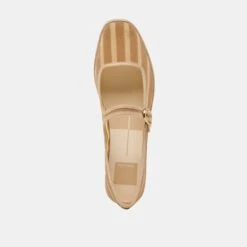 TAMEKA BALLET FLATS TAN STRIPE MESH(Tameka Ballet Flats Tan Stripe Mesh) -Dolce Vita Shop DOLCEVITA FLATS TAMEKA TANSTRIPEMESH 06