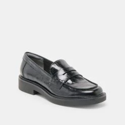TIGGY LOAFERS MIDNIGHT CRINKLE PATENT(Tiggy Loafers Midnight Crinkle Patent) -Dolce Vita Shop DOLCEVITA FLATS TIGGY MIDNIGHT CRINKLE PATENT 01