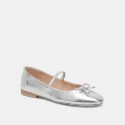 CARIN BALLET FLATS SILVER METALLIC LEATHER(Carin Ballet Flats Silver Metallic Leather) -Dolce Vita Shop DOLCEVITA FLAT CARIN SILVERMETALLICLEATHER 01