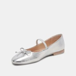 CARIN BALLET FLATS SILVER METALLIC LEATHER(Carin Ballet Flats Silver Metallic Leather) -Dolce Vita Shop DOLCEVITA FLAT CARIN SILVERMETALLICLEATHER 08