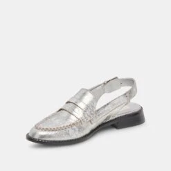 HARDI WIDE LOAFERS SILVER CRACKLED LEATHER - Re:vita(Hardi Wide Loafers Silver Crackled Leather Resale) -Dolce Vita Shop DOLCEVITA FLAT HARDI SILVERCRACKLEDLEATHER 08 c927163b 37d1 4e10 86a7 e703dc86d89e