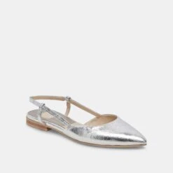 Dolce Vita NARAH FLATS SILVER METALLIC LEATHER(Narah Flats Silver Metallic Leather) -Dolce Vita Shop DOLCEVITA FLAT NORAH SILVERMETALLICLEATHER 01