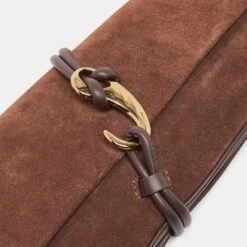 ALICE SHOULDER BAG CHOCOLATE SUEDE(Alice Shoulder Bag Chocolate Suede) -Dolce Vita Shop DOLCEVITA HANDBAGS ALICE CHOCOLATE DETAILS 2
