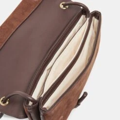 ALICE SHOULDER BAG CHOCOLATE SUEDE(Alice Shoulder Bag Chocolate Suede) -Dolce Vita Shop DOLCEVITA HANDBAGS ALICE CHOCOLATE DETAILS 3