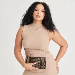 AMALFI CLUTCH BLACK GOLD BEADED(Amalfi Clutch Black Gold Beaded)