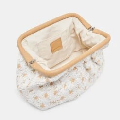 FIORE CLUTCH EMBROIDERED NATURAL RAFFIA(Fiore Clutch Embroidered Natural Raffia) -Dolce Vita Shop DOLCEVITA HANDBAGS FIORE NATURAL 3