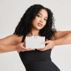 GERRY CLUTCH WHITE PEARL ACRYLIC(Gerry Clutch White Pearl Acrylic)