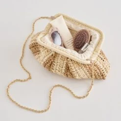 HYDRA CLUTCH NATURAL RAFFIA(Hydra Clutch Natural Raffia) 14 HYDRA CLUTCH NATURAL RAFFIA(Hydra Clutch Natural Raffia) -Dolce Vita Shop DOLCEVITA HANDBAGS HYDRA NATURAL FLATLAY 2