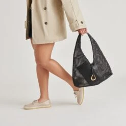 MISSIE TOTE BLACK RAFFIA MESH(Missie Tote Black Raffia Mesh) -Dolce Vita Shop DOLCEVITA HANDBAGS MISSIE M BLACK 02 1