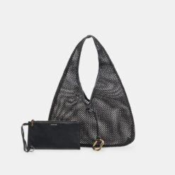 MISSIE TOTE BLACK RAFFIA MESH(Missie Tote Black Raffia Mesh) -Dolce Vita Shop DOLCEVITA HANDBAGS MISSIE M BLACK 1