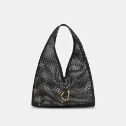 MISSIE TOTE BLACK RAFFIA MESH(Missie Tote Black Raffia Mesh)