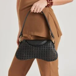 MOLENE SHOULDER BAG BLACK CANE(Molene Shoulder Bag Black Cane) -Dolce Vita Shop DOLCEVITA HANDBAGS MOLENE BLACK 04 1