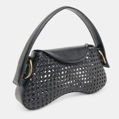 MOLENE SHOULDER BAG BLACK CANE(Molene Shoulder Bag Black Cane) -Dolce Vita Shop DOLCEVITA HANDBAGS MOLENE BLACK 4