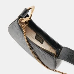 SILVIE SHOULDER BAG BLACK CROCO STELLA(Silvie Shoulder Bag Black Croco Stella) 15 SILVIE SHOULDER BAG BLACK CROCO STELLA(Silvie Shoulder Bag Black Croco Stella) -Dolce Vita Shop DOLCEVITA HANDBAGS SILVIE BLACKCROCO DETAILS 3