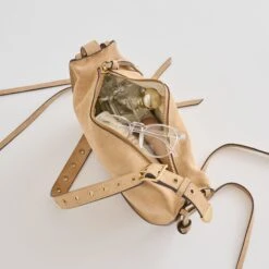 VERONA SHOULDER BAG BEIGE SUEDE(Verona Shoulder Bag Beige Suede) -Dolce Vita Shop DOLCEVITA HANDBAGS VERONA BEIGE FLATLAY