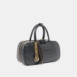 FLYN HANDBAG BLACK CROCO STELLA(Flyn Handbag Black Croco Stella) -Dolce Vita Shop DOLCEVITA HANDBAG FLYN BLACKCROCPU 4