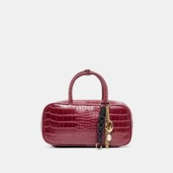 FLYN HANDBAG BURGUNDY CROCO STELLA(Flyn Handbag Burgundy Croco Stella)