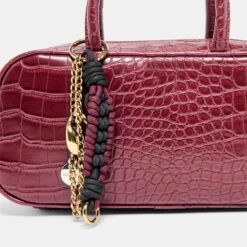FLYN HANDBAG BURGUNDY CROCO STELLA(Flyn Handbag Burgundy Croco Stella) -Dolce Vita Shop DOLCEVITA HANDBAG FLYN BURGUNDYCROCPU 3
