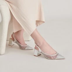 BLONDI HEELS SILVER MESH(Blondi Heels Silver Mesh) -Dolce Vita Shop DOLCEVITA HEELS BLONDI SILVERMESH ONFOOT