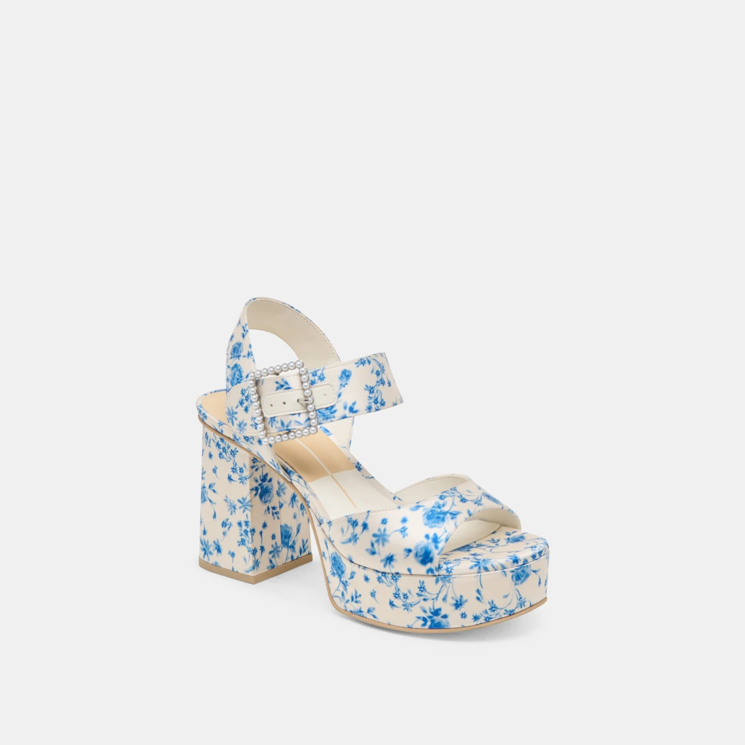 BOBBY PEARL HEELS BLUE FLORAL SATIN(Bobby Pearl Heels Blue Floral Satin) 2 BOBBY PEARL HEELS BLUE FLORAL SATIN(Bobby Pearl Heels Blue Floral Satin) - Image 2