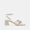 BRENNA WIDE HEELS IVORY SATIN(Brenna Wide Heels Ivory Satin)