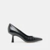 BRIONA HEELS NOIR CROCO EMBOSSED LEATHER(Briona Heels Noir Croco Embossed Leather)