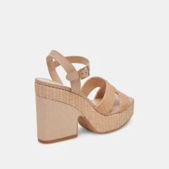 CALE HEELS LT NATURAL RAFFIA(Cale Heels Lt Natural Raffia) -Dolce Vita Shop DOLCEVITA HEELS CALE CITRUSMULTIRAFFIA 03