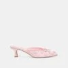 CAMILO X BYRDIE GOLF HEELS PINK RAFFIA(Camilo X Byrdie Golf Heels Pink Raffia)
