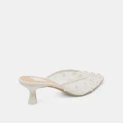 CLARA PEARL HEELS TRUE WHITE DAISY MESH(Clara Pearl Heels True White Daisy Mesh) -Dolce Vita Shop DOLCEVITA HEELS CLARAPEARL TRUEWHITEDAISYMESH 03