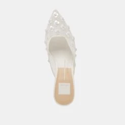 CLARA PEARL HEELS TRUE WHITE DAISY MESH(Clara Pearl Heels True White Daisy Mesh) -Dolce Vita Shop DOLCEVITA HEELS CLARAPEARL TRUEWHITEDAISYMESH 06