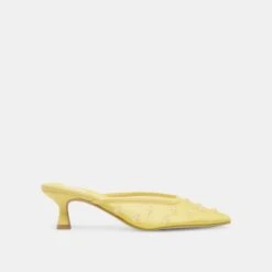 CLARA WIDE HEELS LEMON MESH(Clara Wide Heels Lemon Mesh)
