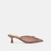 CLEO HEELS COGNAC PLAID MESH(Cleo Heels Cognac Plaid Mesh)