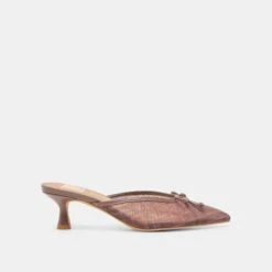 CLEO HEELS COGNAC PLAID MESH(Cleo Heels Cognac Plaid Mesh)