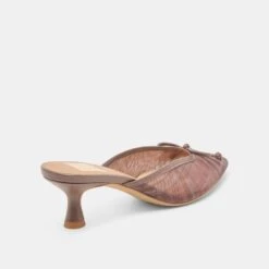 CLEO HEELS COGNAC PLAID MESH(Cleo Heels Cognac Plaid Mesh) -Dolce Vita Shop DOLCEVITA HEELS CLEO COGNAC PLAID MESH 03