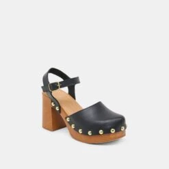 Dolce Vita Shop -Dolce Vita Shop DOLCEVITA HEELS CLOVER BLACKLEATHER 01